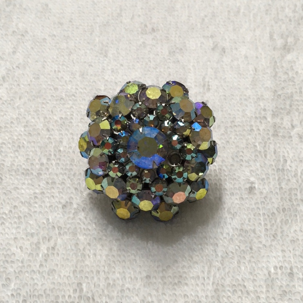 Vintage Borealis Crystal Rhinestone Starburst Brooch